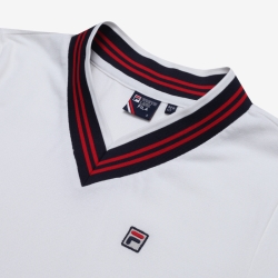 Fila White Line V Neck - Naisten Mekot - Valkoinen | FI-19955